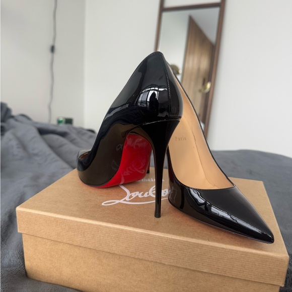 Christian Louboutin Black Patent Leather Heels - Picture 1 of 7